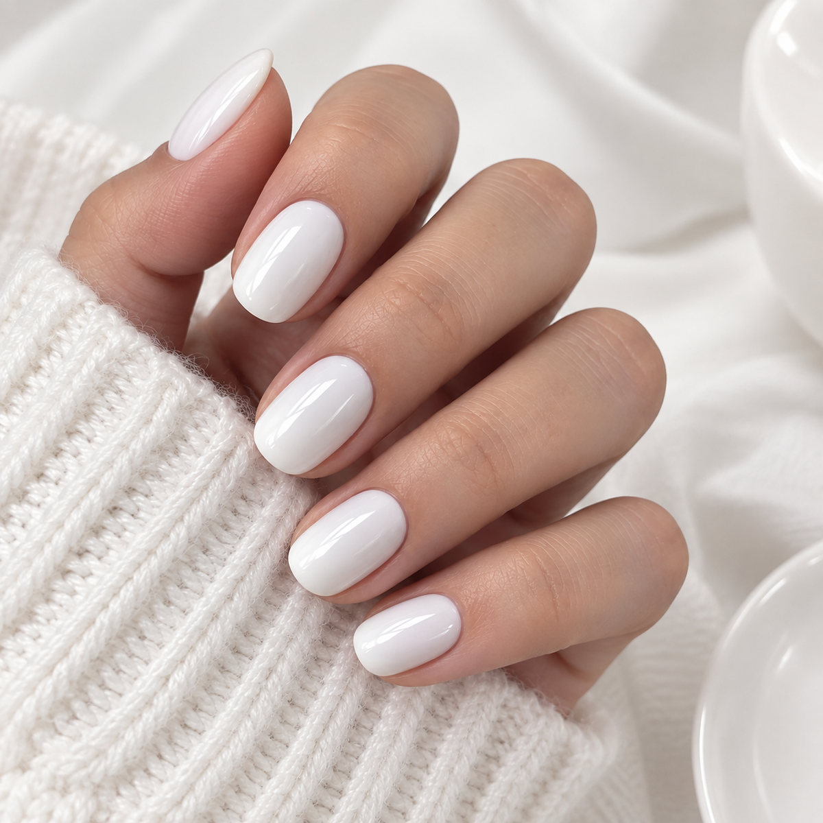 NailPop Milky White gel nail shade