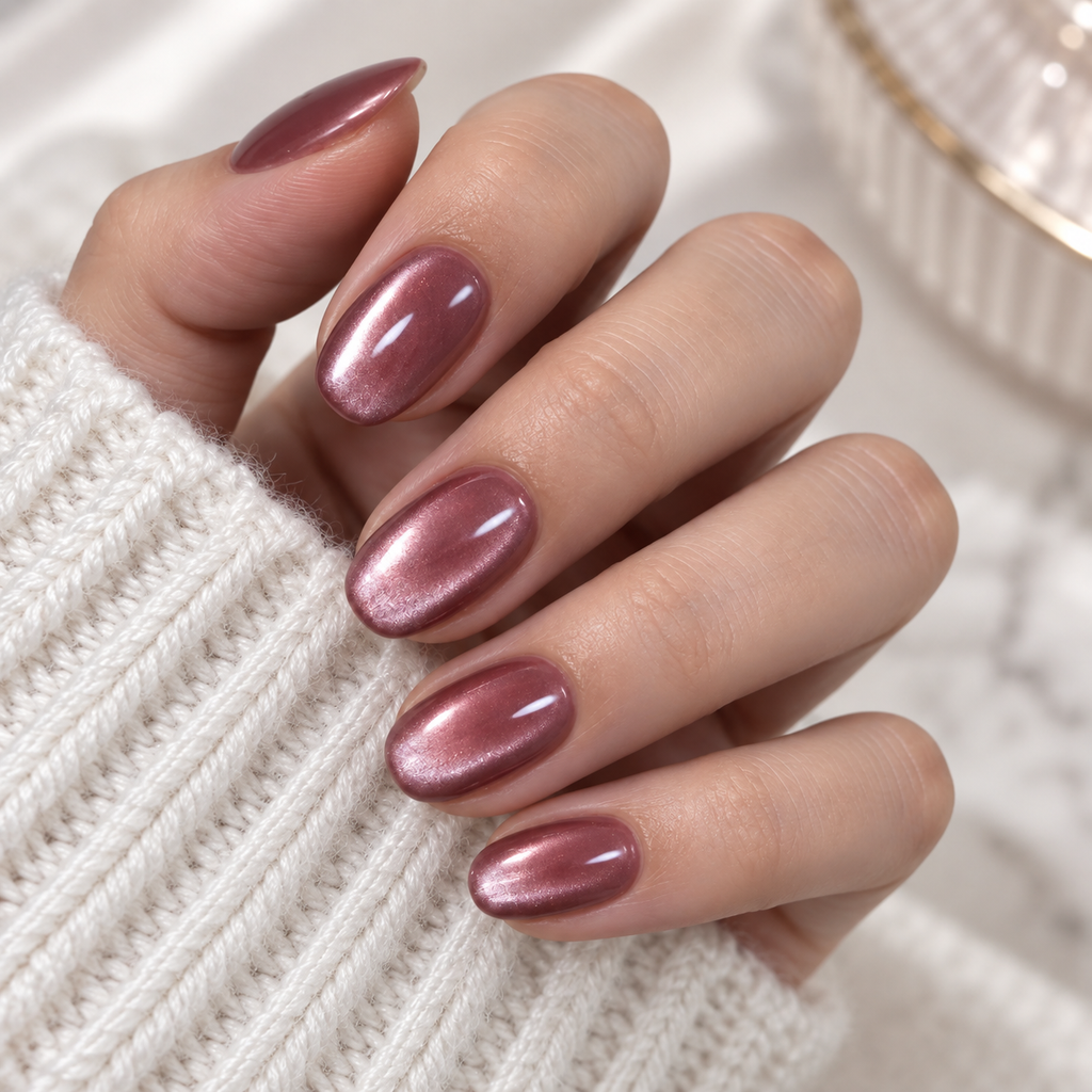 NailPop Rose Chrome gel nail shade